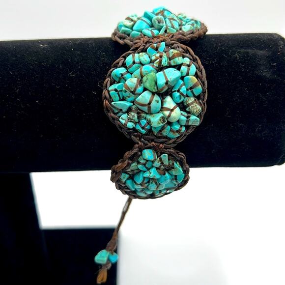 Mosaic Turquoise Stone Bracelet - Picture 8 of 12